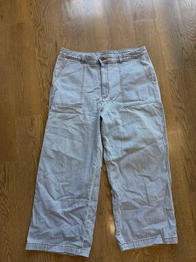 Universal Thread Light Blue & White Striped Wide-Leg Pants